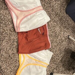 Nike White and Pink Athletic Shorts